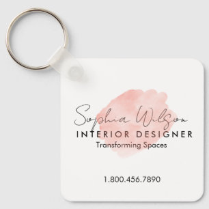 Porte-clés Signature aquarelle professionnelle élégante pour