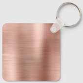 Porte-clés Signature moderne Monogramme Rose Gold Foil (Dos)