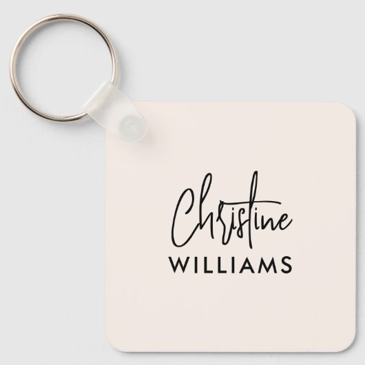 Porte-clés Signature Monogramme manuscrit Script Blu rose (Recto)