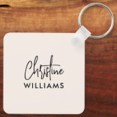 Porte-clés Signature Monogramme manuscrit Script Blu rose (Verso)