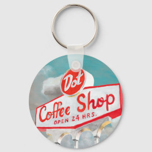 Porte-clés Signe américain de café-restaurant du bord de la