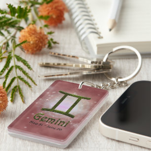 Porte-clés Signe astrologique Gemini Zodiac couleur