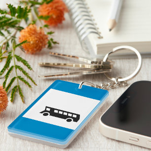 PORTE-CLÉS SIGNE D'ARRÊT D'ARRÊT DE TRANSPORT PUBLIC