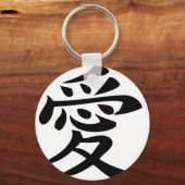 Porte-clés signe de caractère d'amour chinois (Recto)