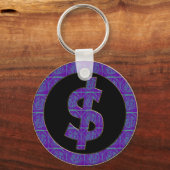 PORTE-CLÉS SIGNE DE DOLLAR RÉTRO PURPLE (Recto)