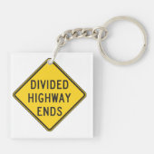 PORTE-CLÉS SIGNE DE FIN DE LA ROUTE DIVISÉE (Dos)