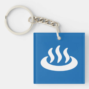Porte-clés Signe de Japonais de 温泉 de source thermale de