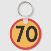 Porte-clés SIGNE DE LA ROUTE À 70 Vitesse Limite (Recto)