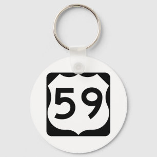 Porte-clés Signe de l'itinéraire 59 des USA