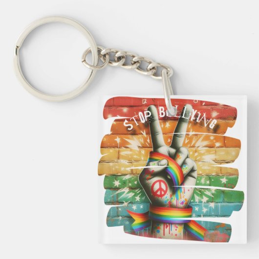 Porte-clés Signe de Paix Anti-Intimidation (Devant)
