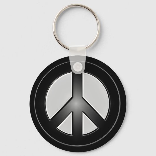 Porte-clés signe de paix b&w (Recto)