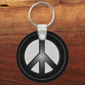Porte-clés signe de paix b&w (Recto)