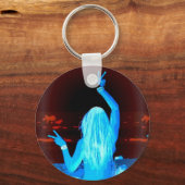 Porte-clés signe de paix bleu hippie (Recto)