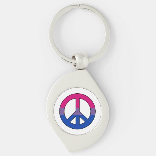 Porte-clés signe de paix drapeau de bisexualité (Devant)