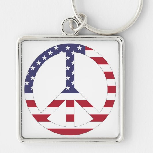 PORTE-CLÉS SIGNE DE PAIX DU DRAPEAU AMÉRICAIN (Devant)