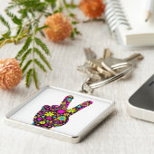 PORTE-CLÉS SIGNE DE PAIX FLORALE (Côté)