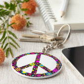 Porte-clés SIGNE DE PAIX FLORALE super (Côté)