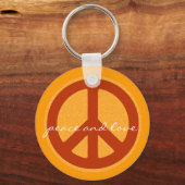 Porte-clés signe de paix, hippie rétro (Recto)
