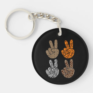 Porte-clés Signe de Paix Mignon Imprimé Animal Enfant Garçon 