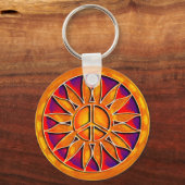 PORTE-CLÉS SIGNE DE PAIX RETRO SOLEIL (Recto)