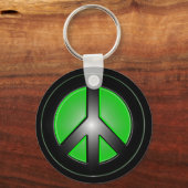 Porte-clés signe de paix vert (Recto)