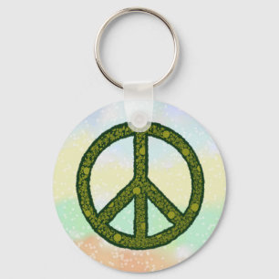 Porte-clés Signe de paix vert