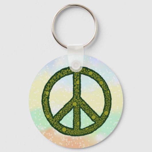 Porte-clés Signe de paix vert (Recto)