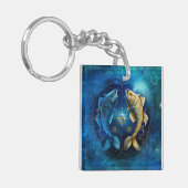 Porte-clés Signe de zodiaque Pisces Design d'aquarelle (Devant gauche)