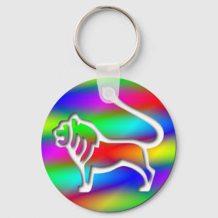 Porte-clés Signe d'étoile de zodiaque de lion de couleur