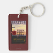 Porte-clés Signe du marché d'endroit de SeattlePike et vue de (Dos)
