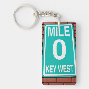 Porte-clés Signe du marqueur 0 de mille à Key West historique