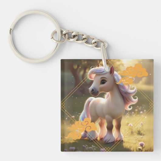 Porte-clés Signe du zodiaque cheval (Devant)