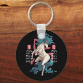 Porte-clés Signe du zodiaque du cheval blanc de l'Est (Recto)
