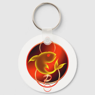 Porte-clés Signe du zodiaque Poisson Rouge Design