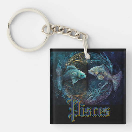 Porte-clés Signe du zodiaque Poissons (Devant)