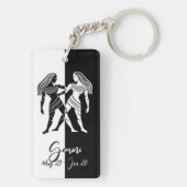Porte-clés Signe Gemini Zodiac, Porte - clé noir et blanc (Dos)