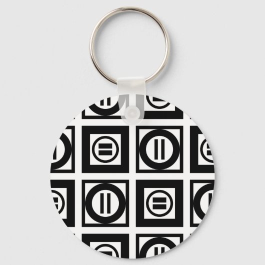 Porte-clés SIGNE Géométrique Noir et Blanc Motif (Recto)