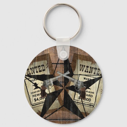 Porte-clés SIGNE Recherché Rustique Texas Star Western Double (Recto)
