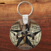 Porte-clés SIGNE Recherché Rustique Texas Star Western Double (Recto)