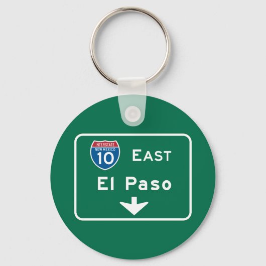 Porte-clés SIGNE ROUTIÈRE D'El Paso, TX (Recto)