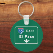 Porte-clés SIGNE ROUTIÈRE D'El Paso, TX (Recto)