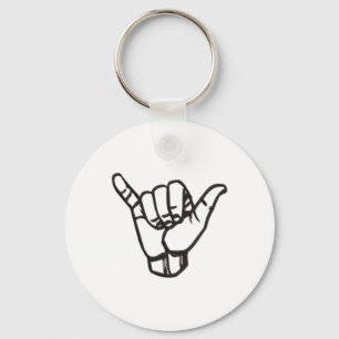 Porte-clés Signe Shaka Accrocher Bonne Vibration Rétro Décont