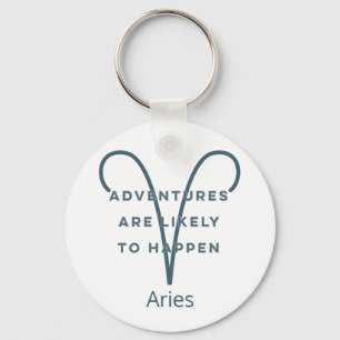 Porte-clés Signe Zodiac Aries Citation amusante en texte bleu