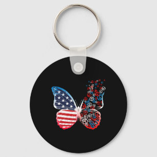 Porte-clés Signes de paix patriotique papillon 4 juillet nous