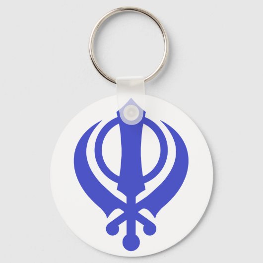 Porte-clés Sikh Khanda bleu (Recto)
