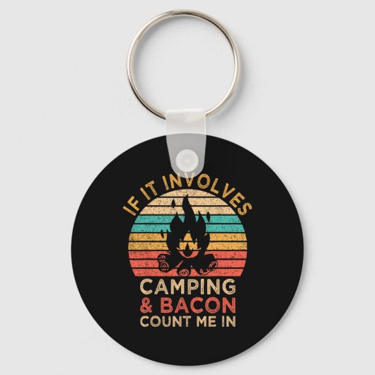 Porte-clés S'Il S'Agit De Camping Et Bacon Me Compter En Outd (Recto)