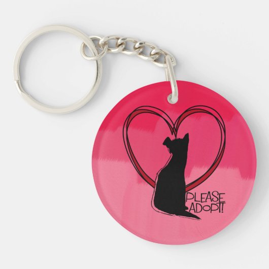 Porte-clés S'il vous plaît adopter Ne pas acheter Animaux (Devant)