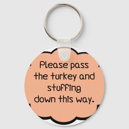 Porte-clés S'il vous plaît passez la Turquie et la farce (Recto)