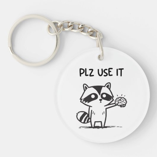 Porte-clés S'Il Vous Plaît Utiliser - Funny Racoon Sarcastiqu (Devant)
