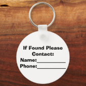 Porte-clés S'Il Y A Une Recherche, Veuillez Contacter (Recto)